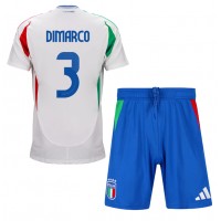 Camisa de time de futebol Itália Federico Dimarco #3 Replicas 2º Equipamento Infantil Europeu 2024 Manga Curta (+ Calças curtas)